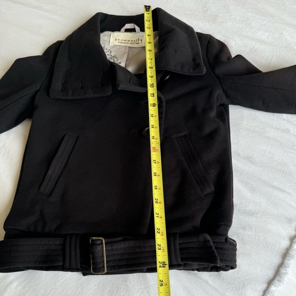 Anthropologie Community Aritzi Moto Bomber Jacket Sz S Organic Cotton Black - Picture 11 of 16